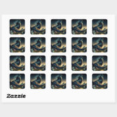 Sticker Carré Howling Wolf (Feuille)