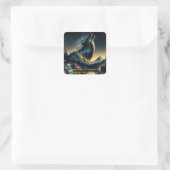 Sticker Carré Howling Wolf (Sac)