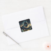 Sticker Carré Howling Wolf (Enveloppe)