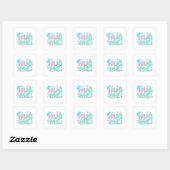 Sticker Carré Hug Me Glossy Pastel Ocean Text (Feuille)