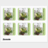 Sticker Carré Huile d'olive avec olives (Feuille)