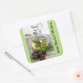 Sticker Carré Huile d'olive avec olives (Enveloppe)
