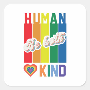 Sticker Carré humain   Être gentil   Arc en ciel   LGBTQ