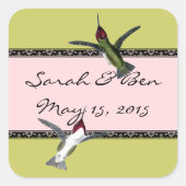 Sticker Carré Humming Birds Grunge Hearts with Wings (Devant)