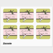 Sticker Carré Humming Birds Grunge Hearts with Wings (Feuille)