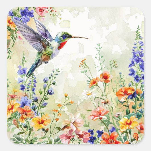 Sticker Carré Hummingbird (Devant)