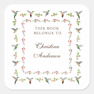 Sticker Carré Hummingbird Bookplate
