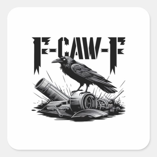 Sticker Carré Humor Funny F Caw F Gothic Crow Aesthetic (Devant)