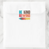 Sticker Carré Humour Be Kind Rewind rétro 80s (Sac)