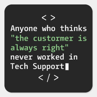 Sticker Carré Humour de l'assistance technique pour le service c