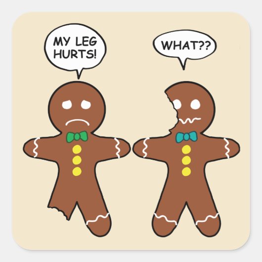 Sticker Carré Humour de Noël Gingerbread Cookie (Devant)
