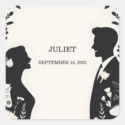 Sticker Carré Humour Unique et Amusant Mème Drôle de Mariage (Devant)