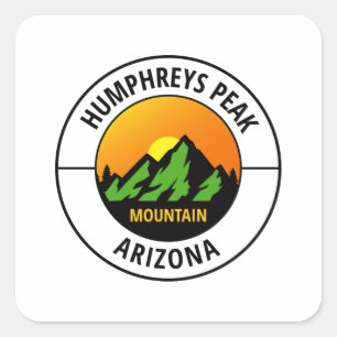 Sticker Carré Humphreys Peak Mountain Arizona