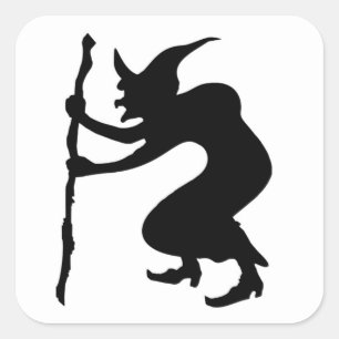 STICKER CARRÉ HUNCHBACK HALLOWEEN WITCH
