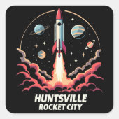 Sticker Carré Huntsville Rocket City Space Adventure (Devant)