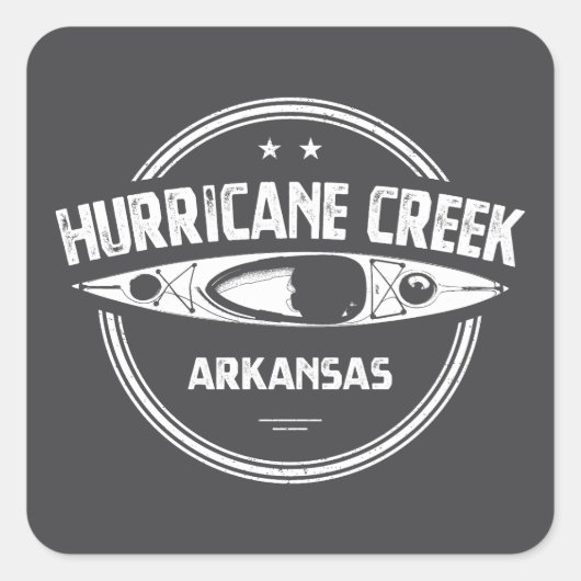Sticker Carré Hurricane Creek Arkansas Kayaking (Devant)