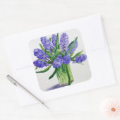 Sticker Carré Hyacinthes bleus (Enveloppe)