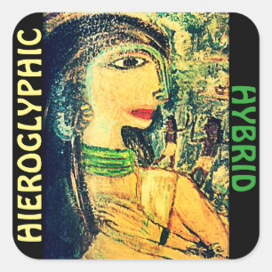 STICKER CARRÉ HYBRIDE HIÉROGLYPHIQUE