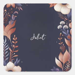 Sticker Carré Hydrangea Métallo Pure Marine Fête des mariées ble