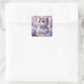 Sticker Carré Hydrangea Princess Cat (Sac)