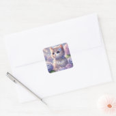 Sticker Carré Hydrangea Princess Cat (Enveloppe)