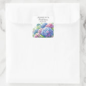 Sticker Carré Hydrangeas Fleurs Bleues Fête de Mariage (Sac)