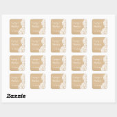 Sticker Carré Hydrangeas Rustique Mariage Floral Favoriser (Feuille)