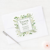 Sticker Carré Hydrangées blanches Merci Mariage Floral (Enveloppe)