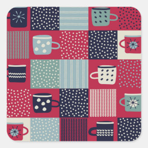 Sticker Carré Hygge scandinave : Mélange Motif rustique