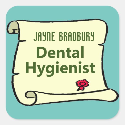Sticker Carré Hygiéniste dentaire (Devant)