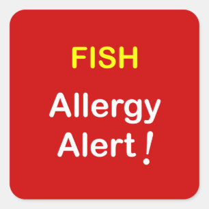 Sticker Carré i7 - Alerte allergique - POISSON.