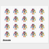 Sticker Carré I Am Eight Robot for Kids 8th Birthday Robot Boy (Feuille)