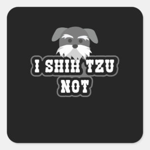 Sticker Carré I amoureux de les chiens d'animal de Shihtzu