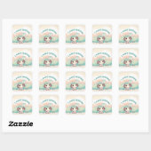 Sticker Carré I Axolotl Questions Kids mignon Axolotl Retro (Feuille)