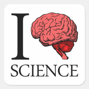 Sticker Carré I Brain Science (I Know Science) (I Love Science).