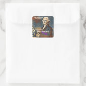 Sticker Carré I cannot live without books by Thomas Jefferson (Sac)