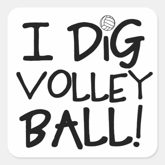 Sticker Carré I Dig Volleyball (Devant)