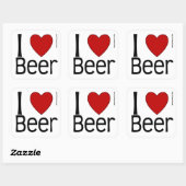 Sticker Carré I Heart Beer (Feuille)