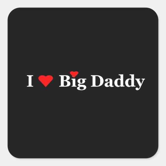 Sticker Carré I Heart Big Daddy Cadeaux (Devant)