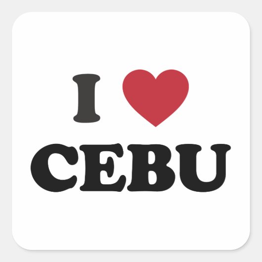 Sticker Carré I Heart Cebu Philippines (Devant)