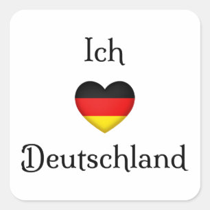 Sticker Carré "I Heart Germany" Allemand Pride World Traveller