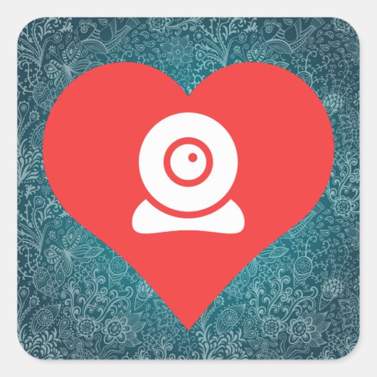 Sticker Carré I Heart Installation de Webcams Icon (Devant)