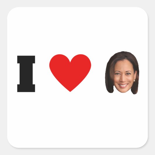 Sticker Carré I Heart Kamala Harris (Devant)