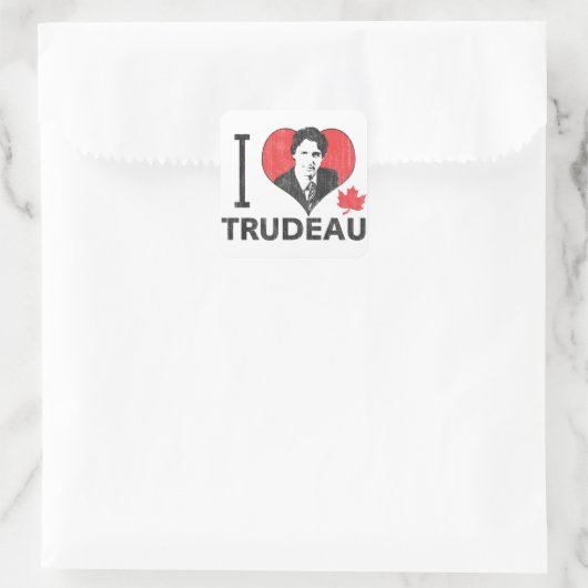 Sticker Carré I Heart Trudeau (Sac)