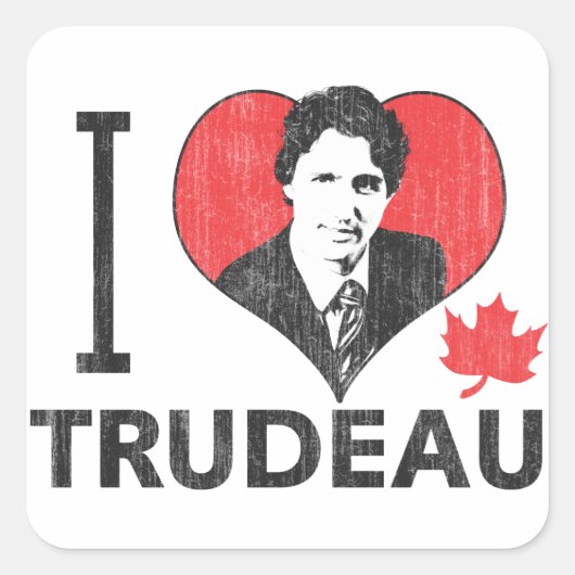 Sticker Carré I Heart Trudeau (Devant)