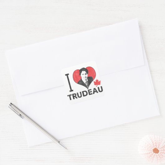 Sticker Carré I Heart Trudeau (Enveloppe)