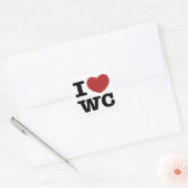 Sticker Carré I Heart White Centre (Enveloppe)