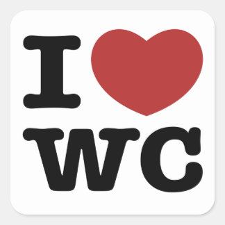 Sticker Carré I Heart White Centre
