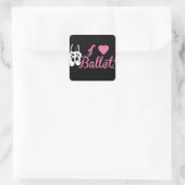 Sticker Carré I Love Ballet (Sac)