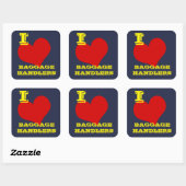 Sticker Carré "I Love BBagage Handlers" Bagages (Feuille)